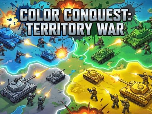 Command one of 4 unique factions in this intense RTS war! Capture territories to expand your army and destroy enemy bases.
Factions:
Grey: High HP (Tank), slow production.
Green: Fast spawn (Swarm), low HP.
Blue & Yellow: Balanced fighters.
Capture neutral zones to increase your unit capacity. Can you dominate the map?